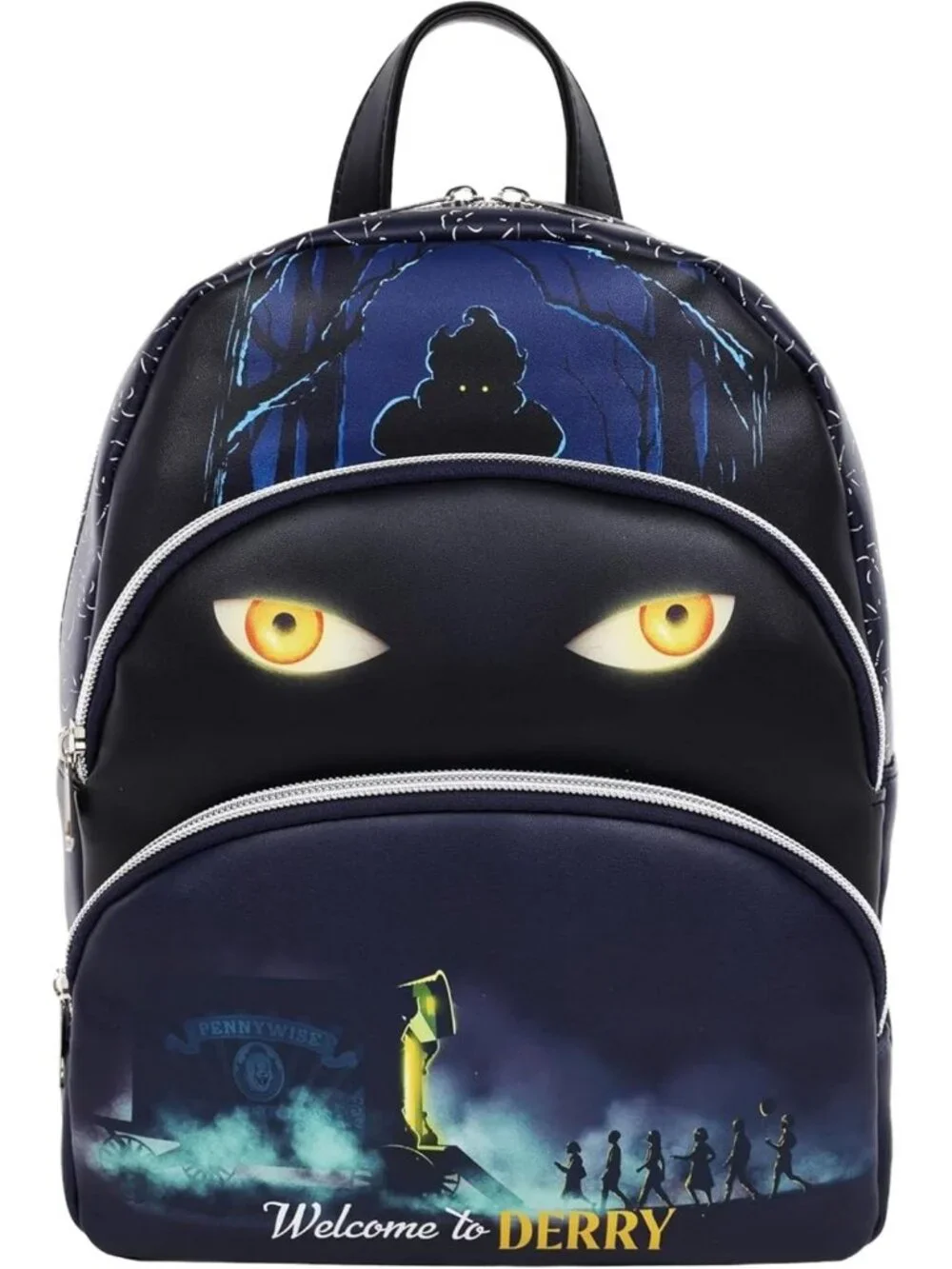 Mini Black Pennywise Backpack - 11 Inch, Perfect for Halloween & Everyday Use